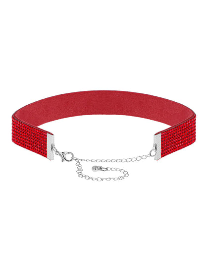 Gargantilla con strass rojos para adulto