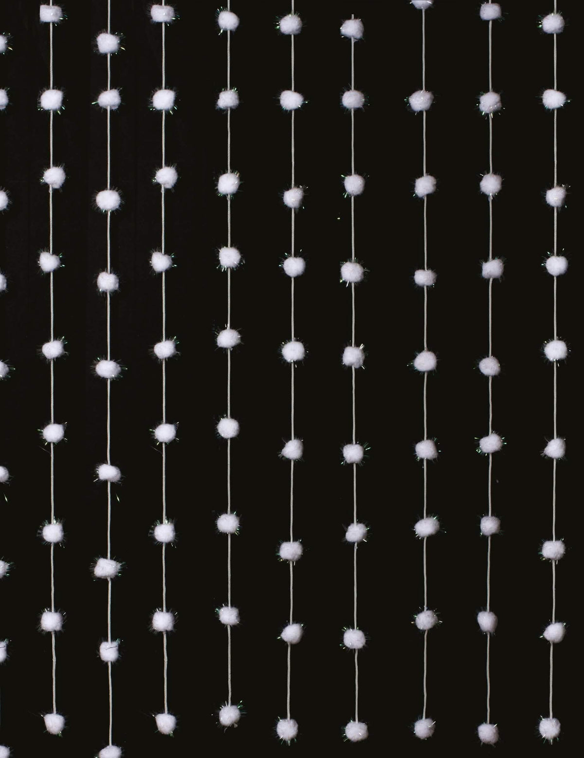 Cortina de bolas de algodón para decoración blanco