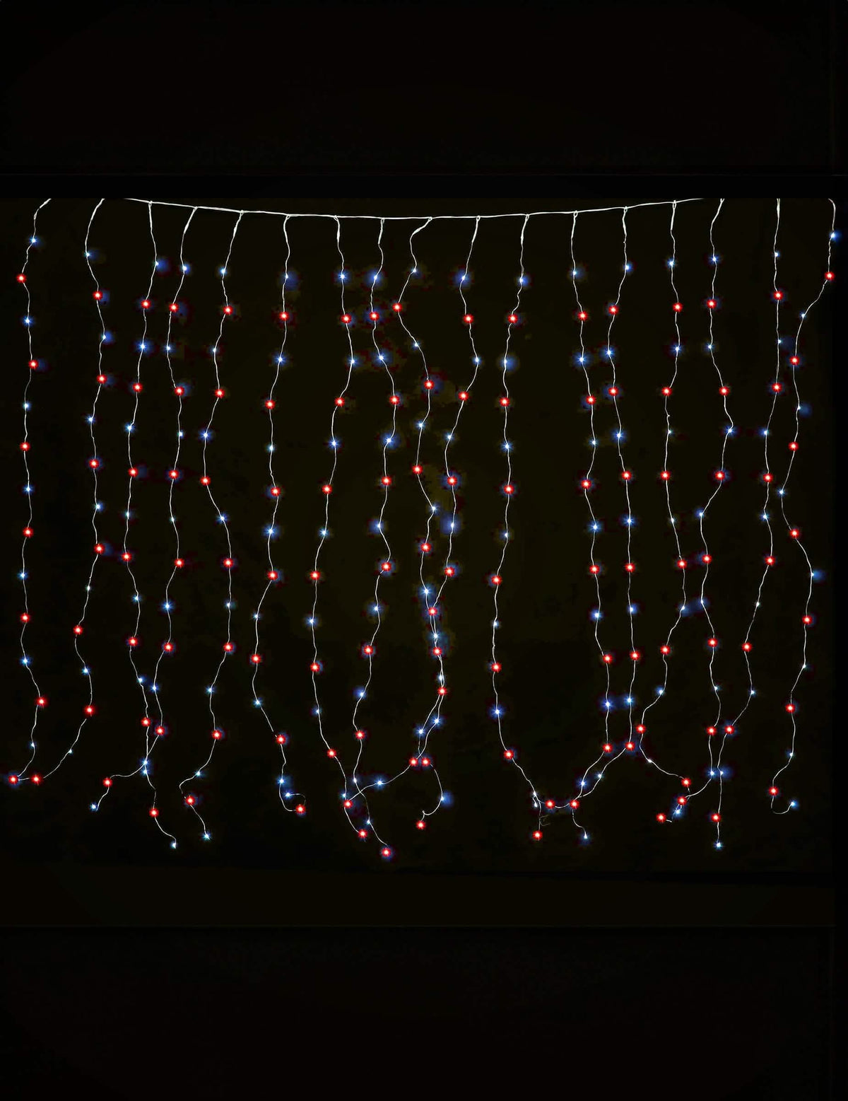 Rideau lumineux multicolore pour fête 90 LED rouge et bleu