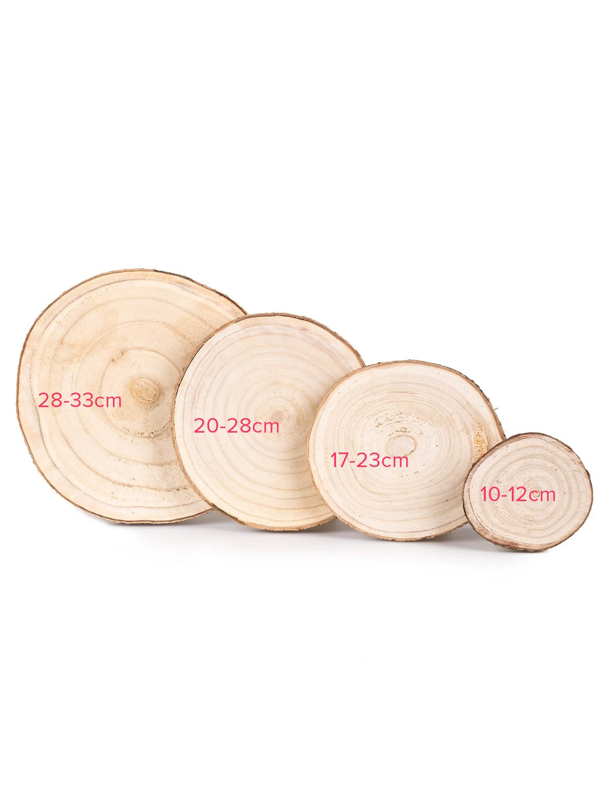 Comparación de los formatos del tronco de madera natural para decoración