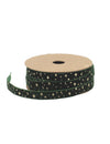 Cinta estrellas terciopelo verde oscuro y oro 1 cm x 3 m