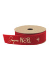 Cinta Feliz Navidad terciopelo rojo y oro 2,5 cm x 3 m