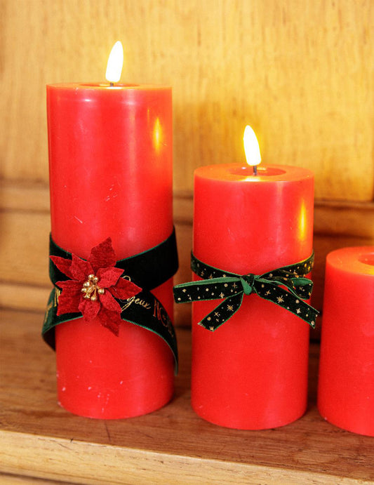 Cinta Feliz Navidad terciopelo verde oscuro y oro 2,5 cm x 3 m