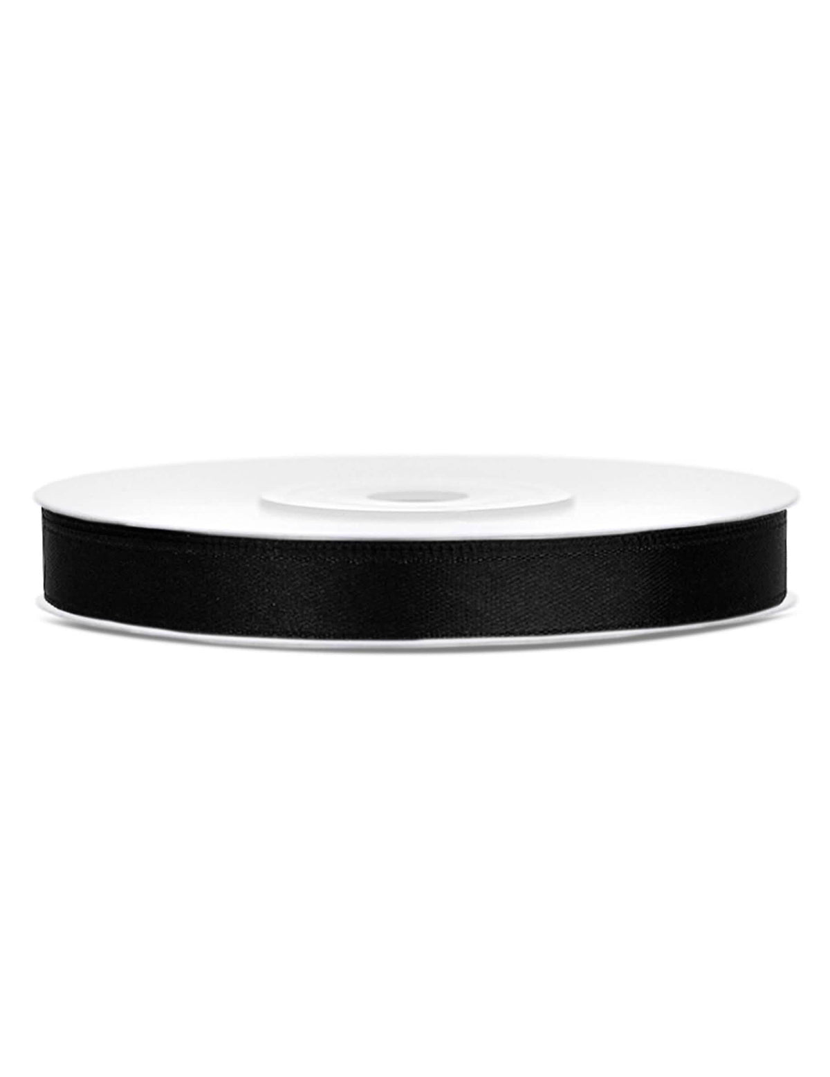 Cinta satinada negra 6 mm negro 25 metros