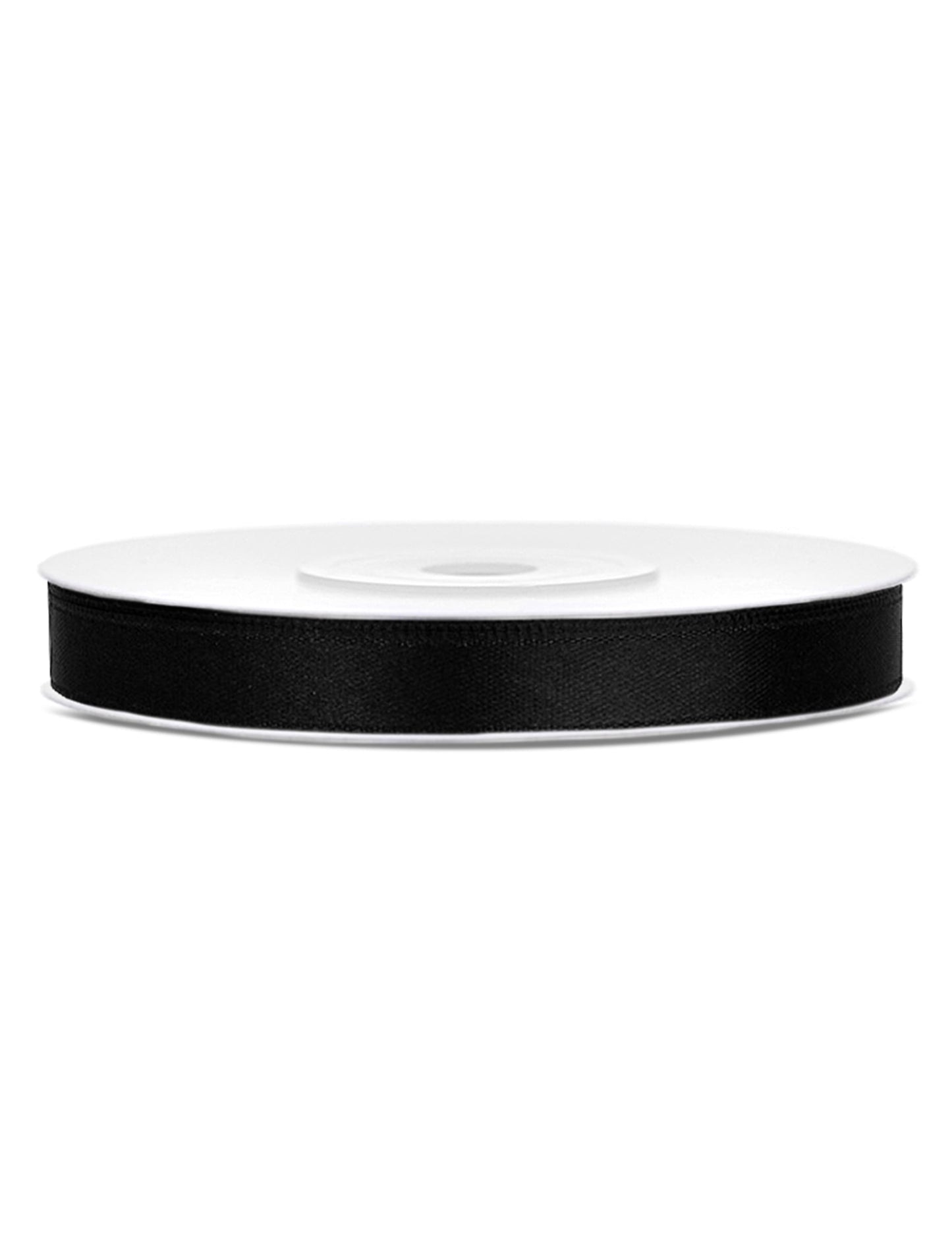Cinta satinada negra 6 mm negro 25 metros