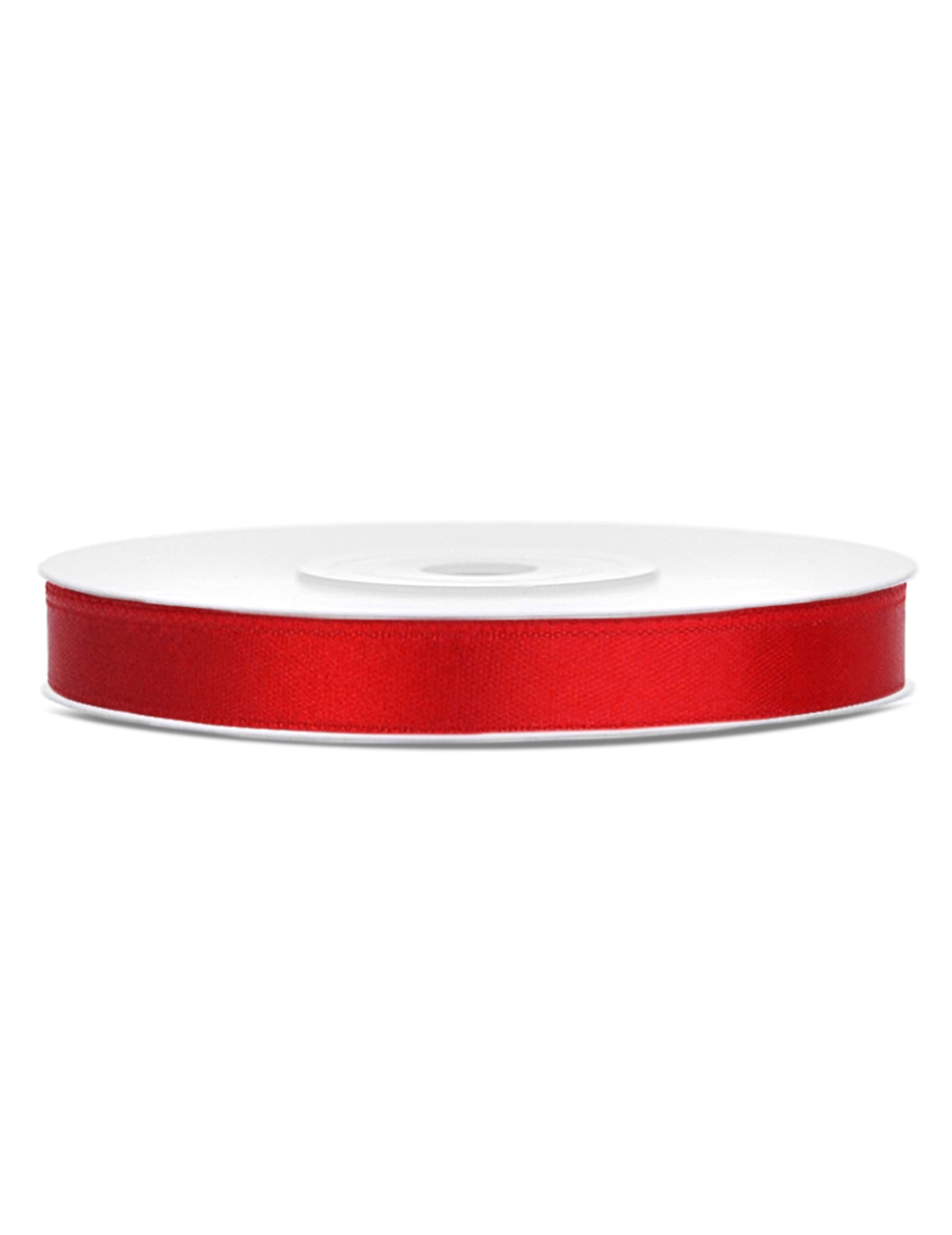 Ruban satin rouge 0.6 cm x 25 m