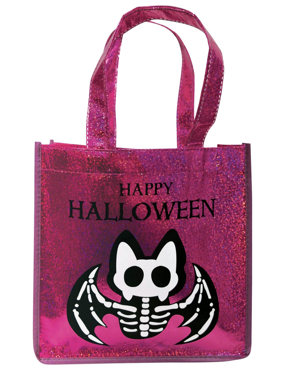 Sac à paillettes chauve-souris squelette pour enfant rose brillant