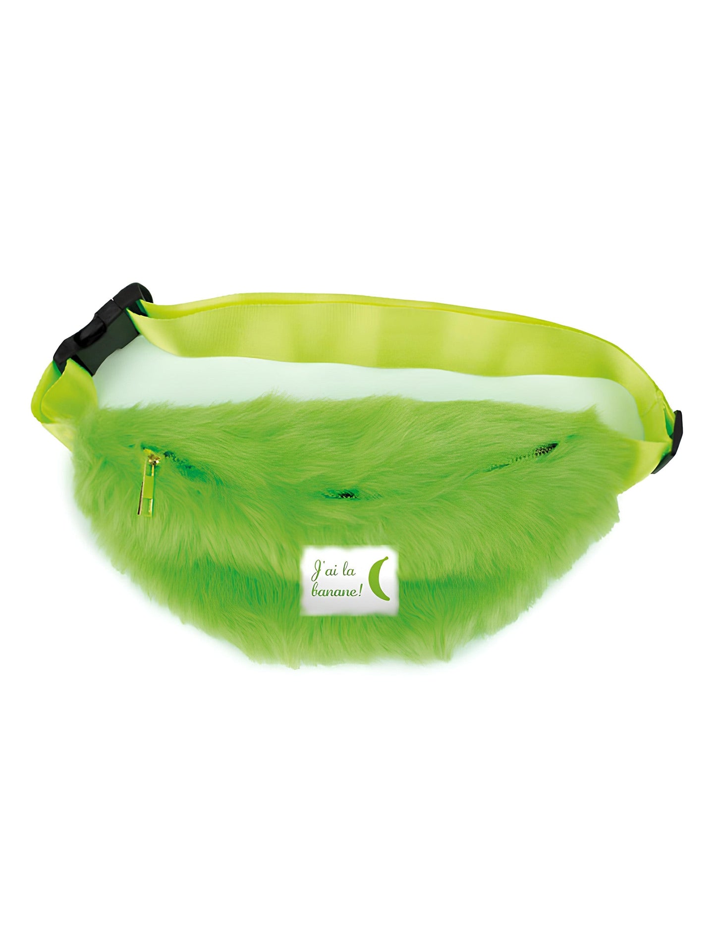 Sac banane à poils pour adulte vert fluo