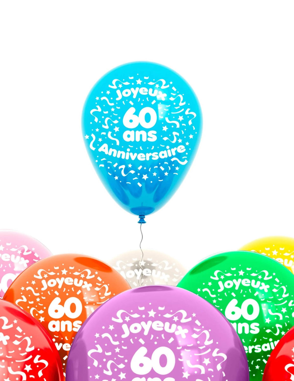 globos 60 años para cumpleaños multicolores