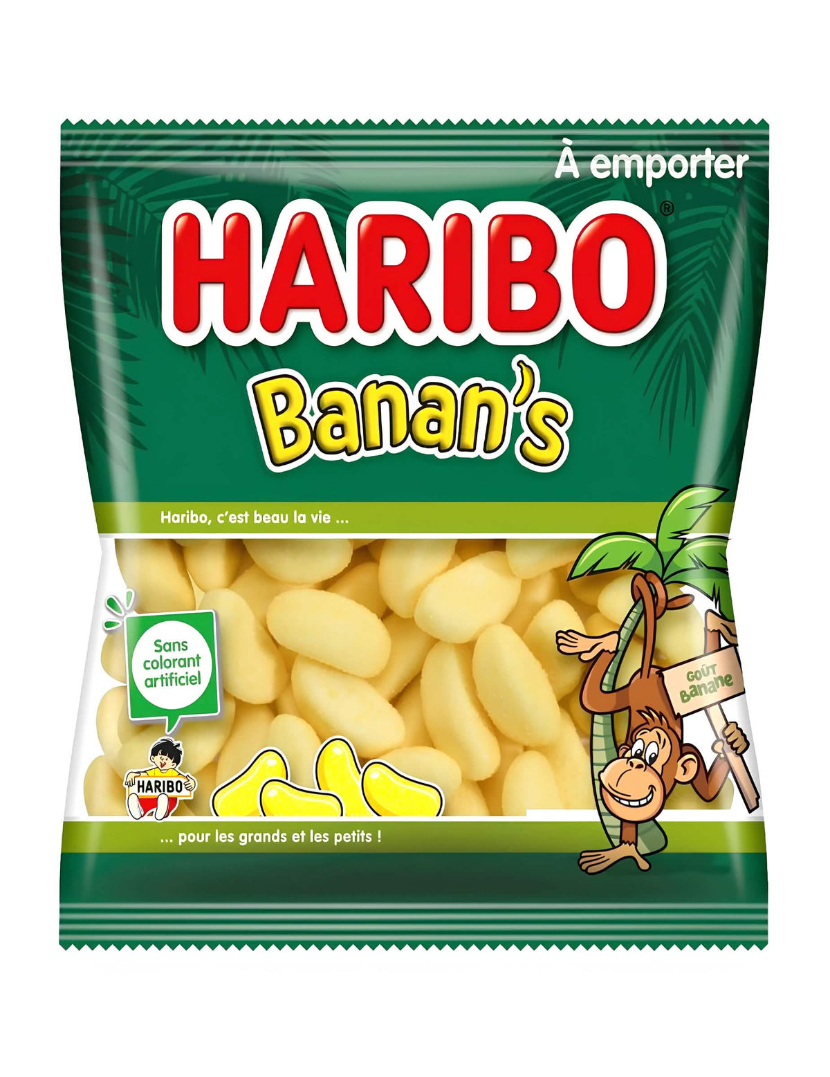 Paquete de caramelos de banana Haribo para adultos y niños amarillo