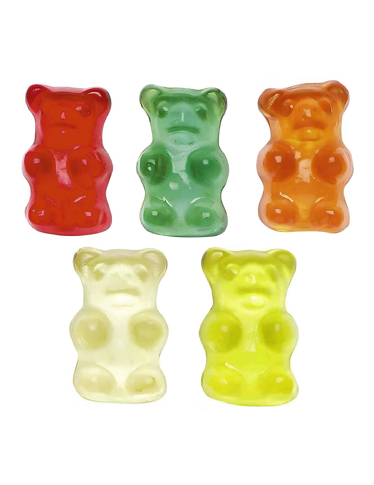 Primer plano de los ositos multicolores del paquete de caramelos Haribo L'ours dorado