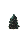 Árbol de Navidad de terciopelo verde oscuro y dorado 10 x 12 cm