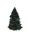 Árbol de Navidad de terciopelo verde oscuro y dorado 12 x 16 cm