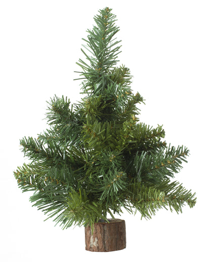 Sapin de table décoratif naturel pour décoration vert sur rondin