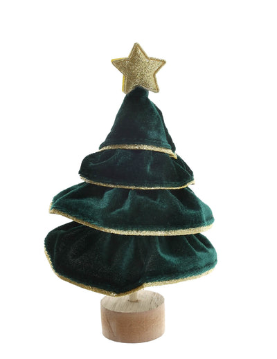 Árbol con purpurina verde abeto 7 x 12 cm