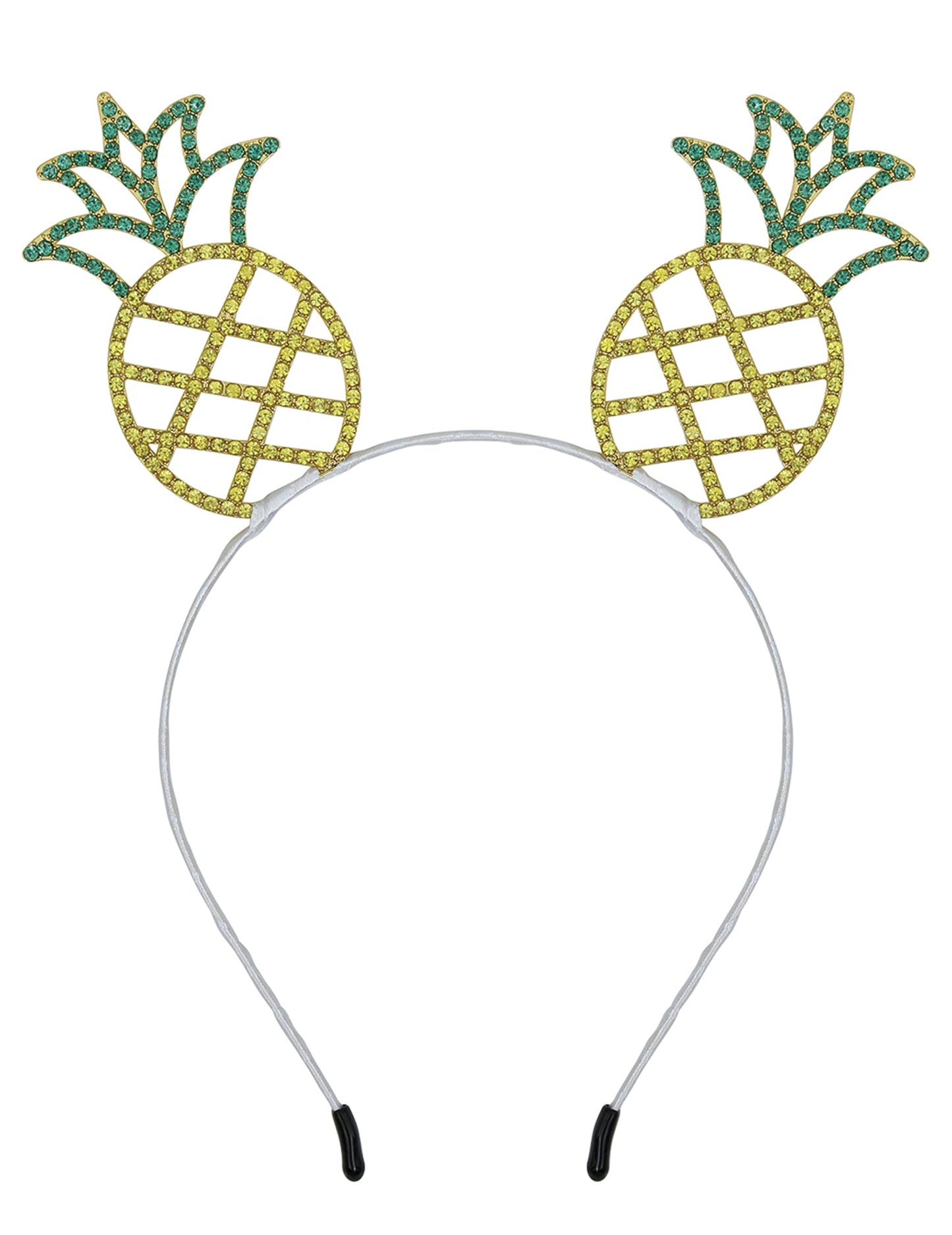 Vue de face du serre-tête ananas en métal pour adulte