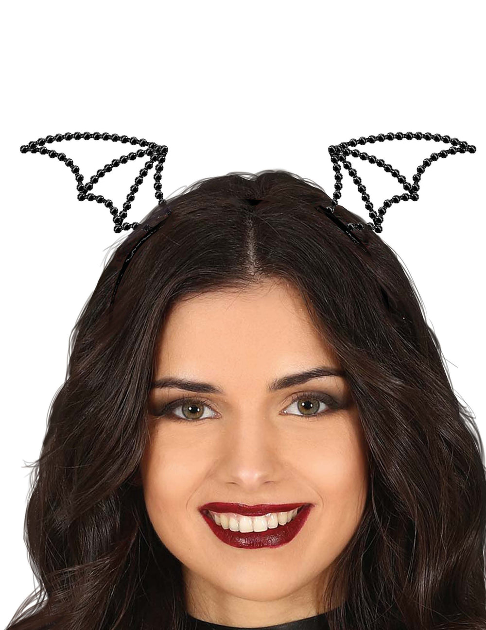 Serre-tête chauve-souris à strass pour femme noir