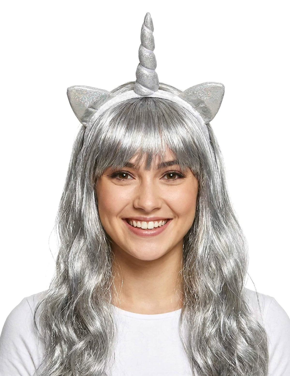 Diadema unicornio plata adulto