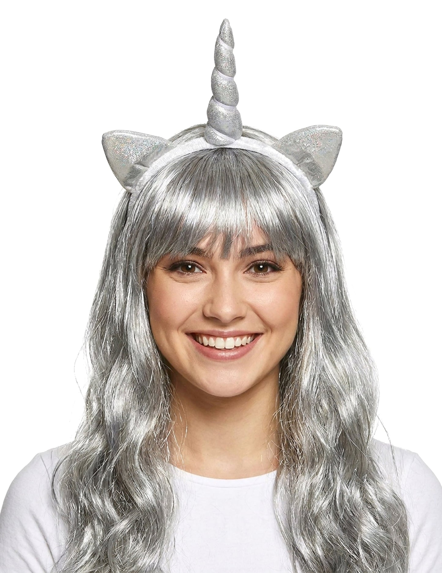 Diadema unicornio plata adulto