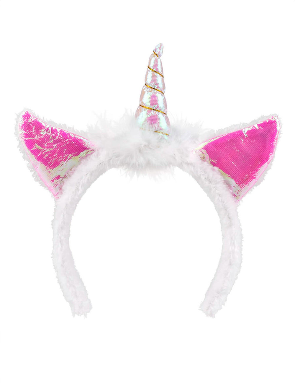 Vue de face du serre-tête licorne pour femme