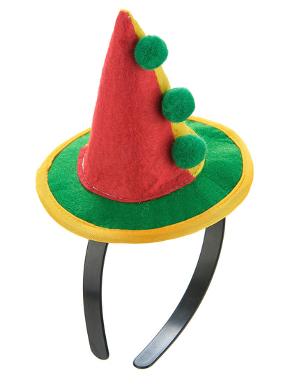 Diadema mini sombrero payaso adulto