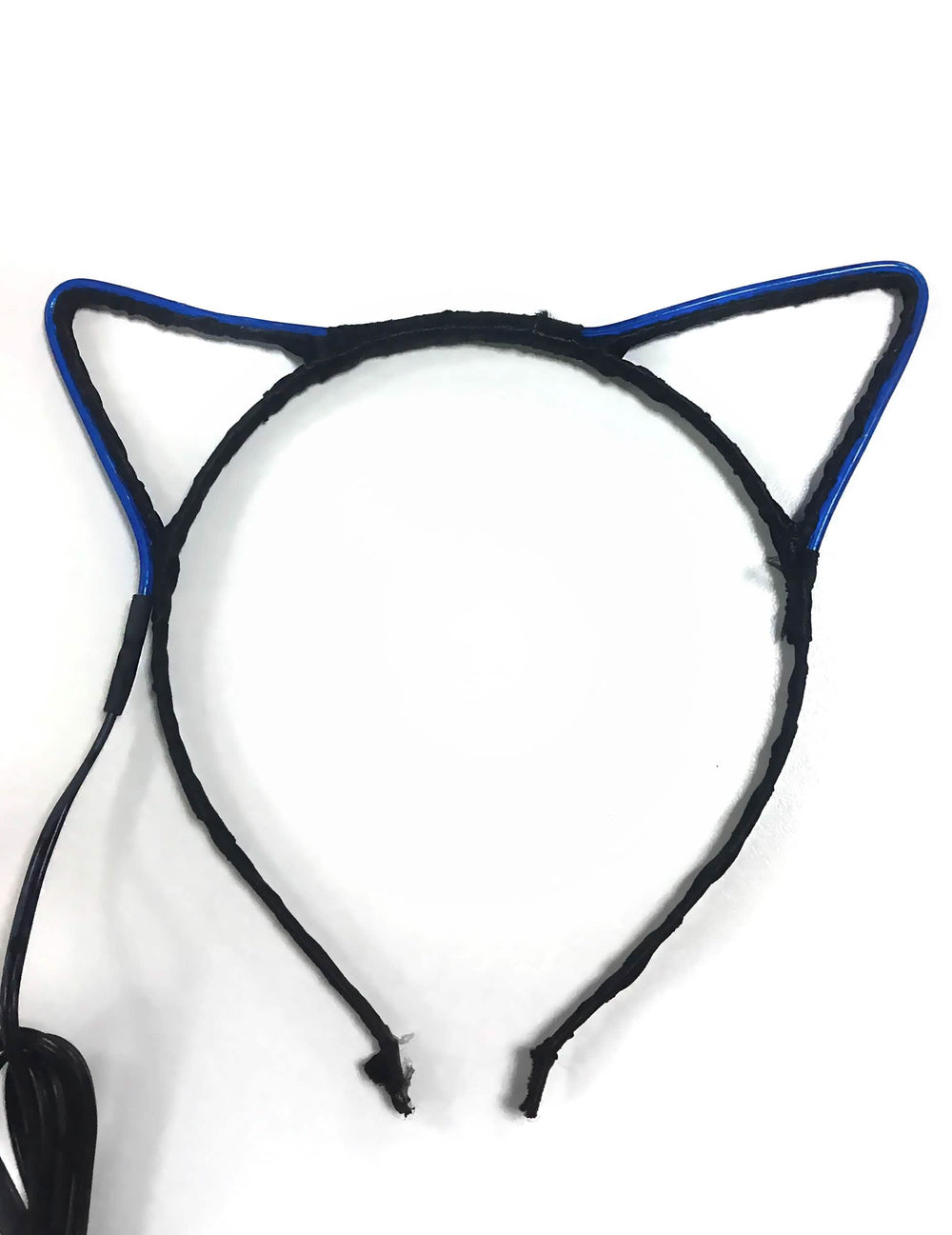 Diadema con orejas de gato neón para adulto azul