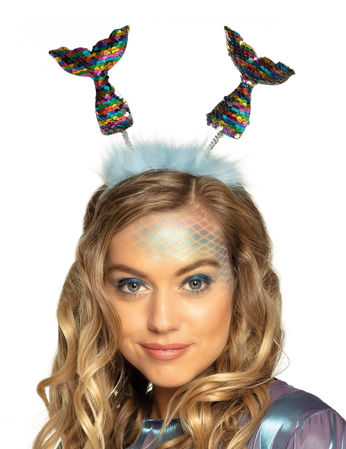 Diadema con colas de sirenas para adulto multicolor con lentejuelas