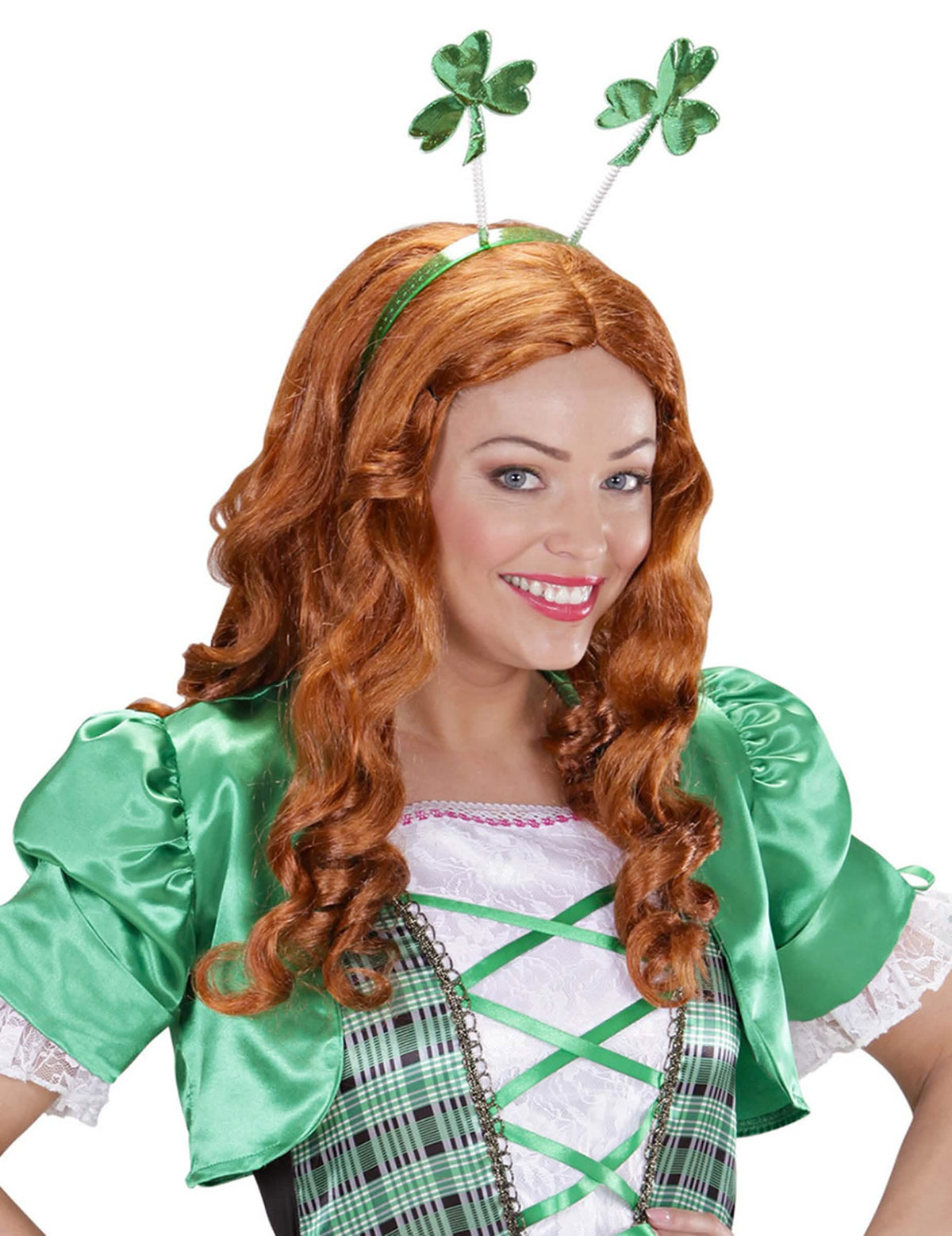 Serre-tête de tréboles san patricio para adulto verde con muelles