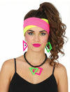 Set 5 accessoires années 80 pour femme rose, jaune et vert fluo