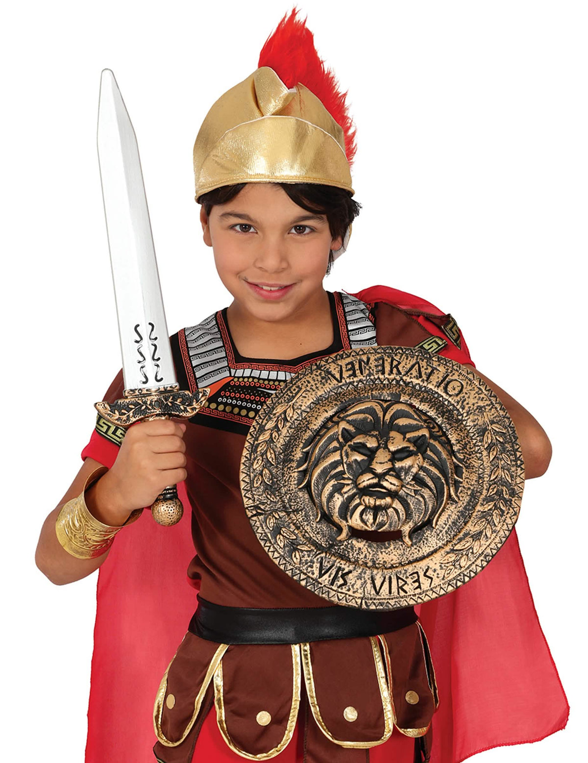 Escena del set de escudo y espada romano