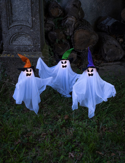 Set de 3 fantasmas luminosos con estacas de 68 cm