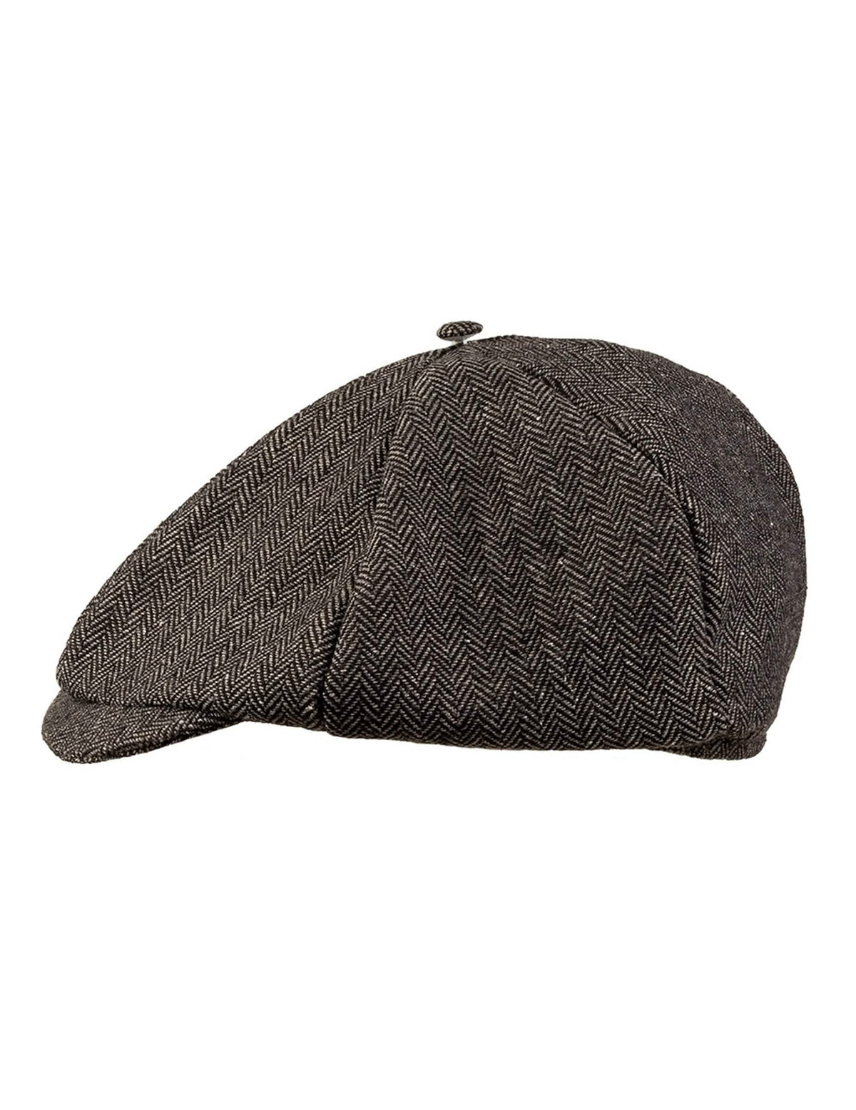 Vista de perfil de la gorra del set de disfraz años 20 hombre