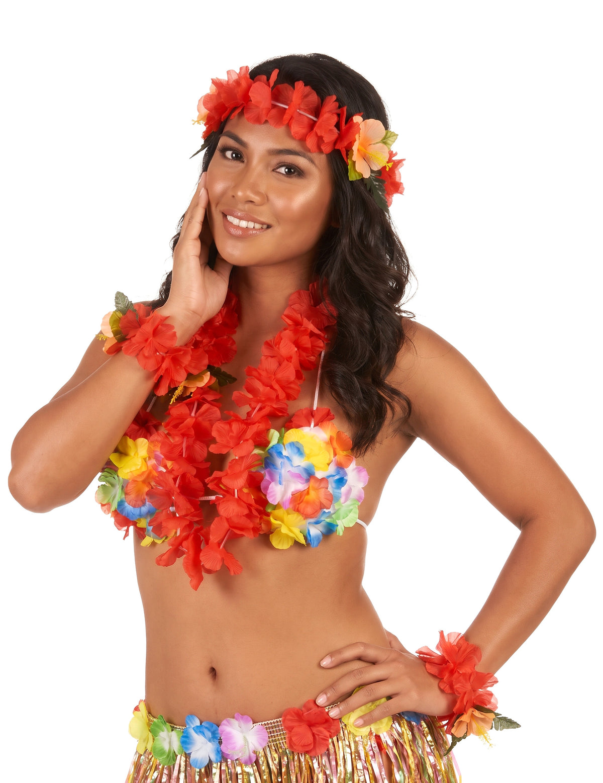 Set Hawái rojo adulto