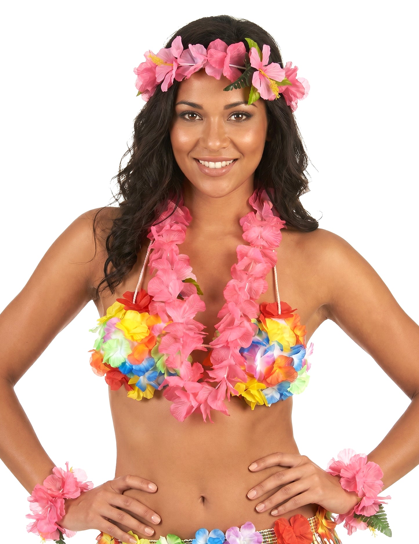 Set Hawái rosa adulto