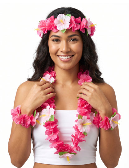 Set Hawái rosa adulto
