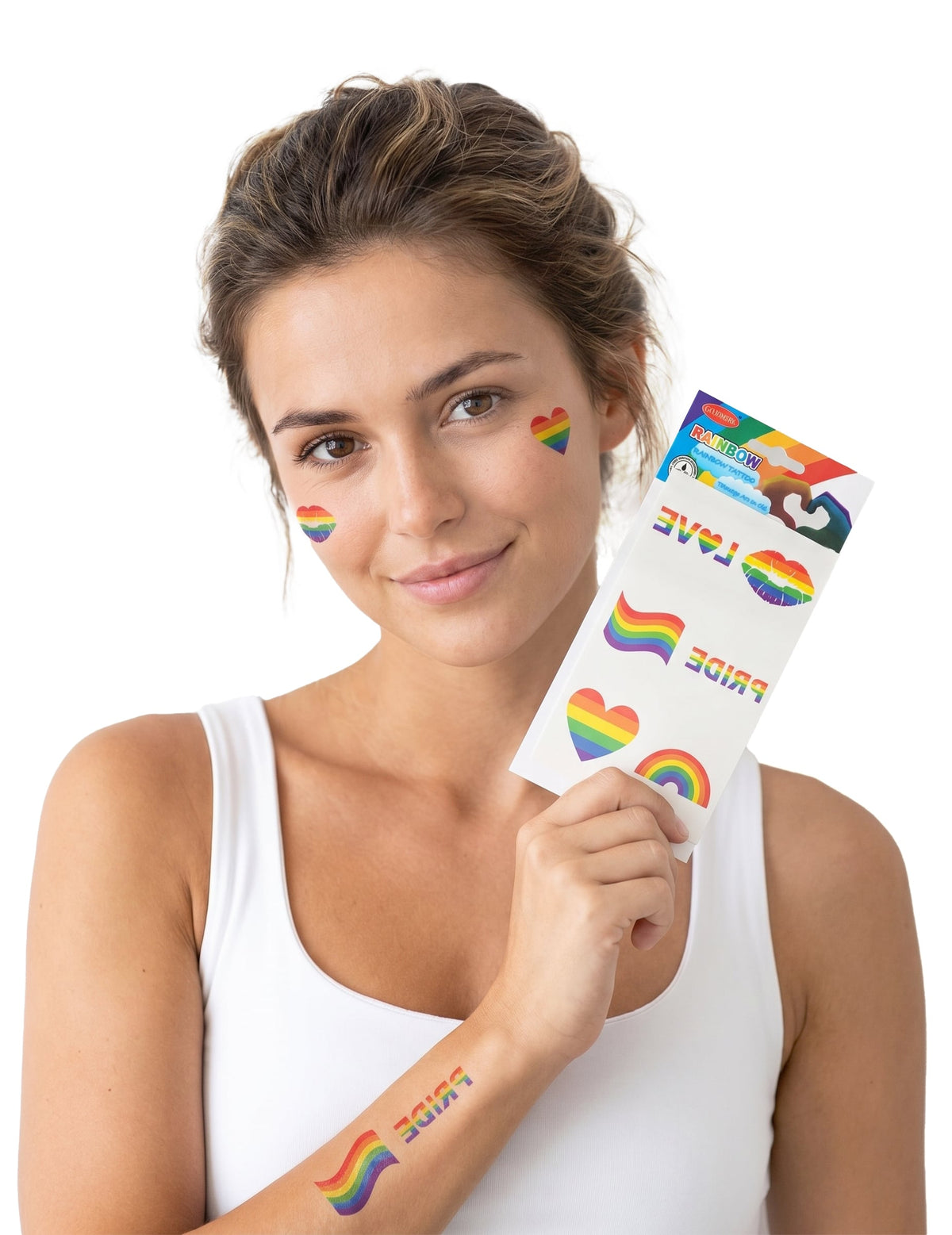 Set de tatuajes de arcoiris