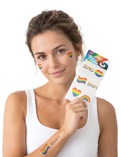Set de tatuajes de arcoiris