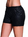 Shorty à sequins pour femme noir