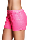 Shorty à sequins pour femme rose fluo