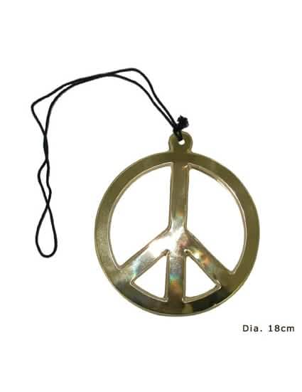 collar hippie gigante para adulto dorado