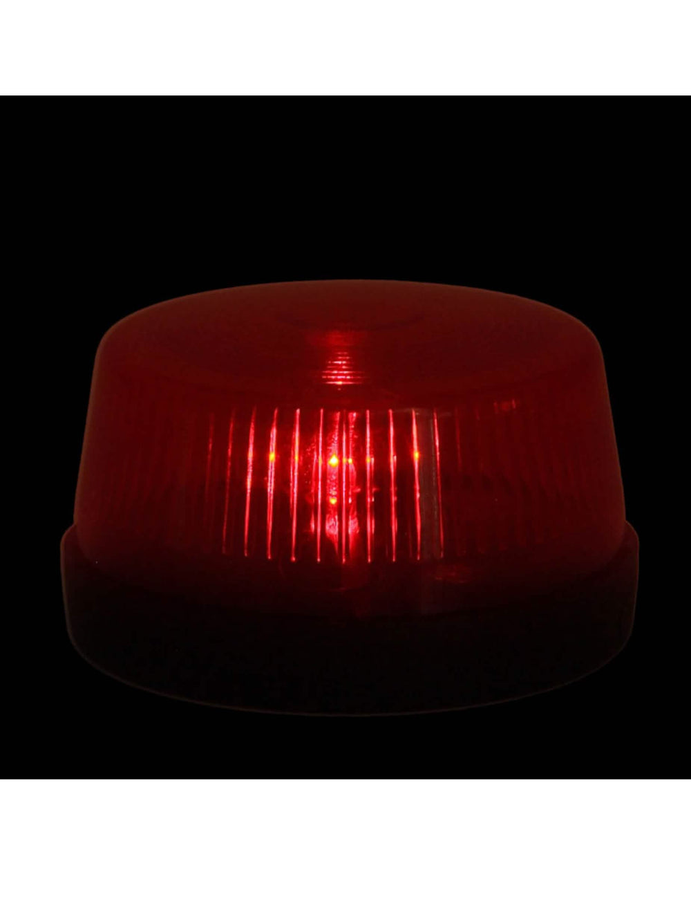 Efecto luminoso rojo en funcionamiento de la sirenas luminosa y sonora para fiesta