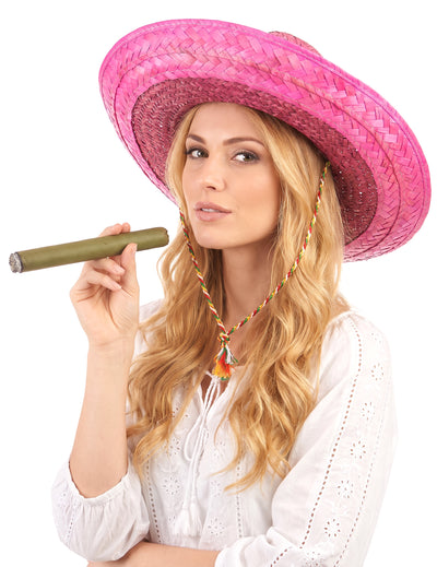 Sombrero mejicano rosa adulto