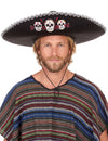 Sombrero negro y plateado Día de los Muertos adulto
