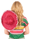 Sombrero rojo con pompones - adulto