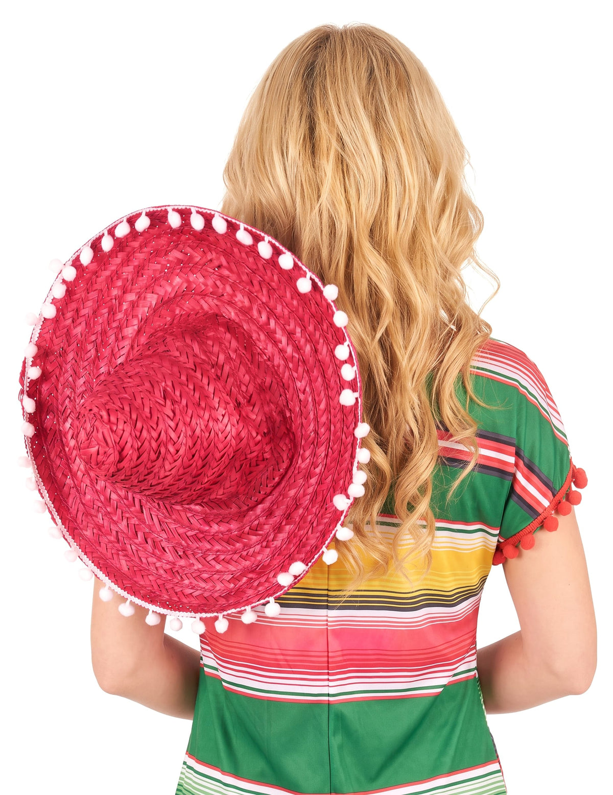 Sombrero rojo con pompones - adulto