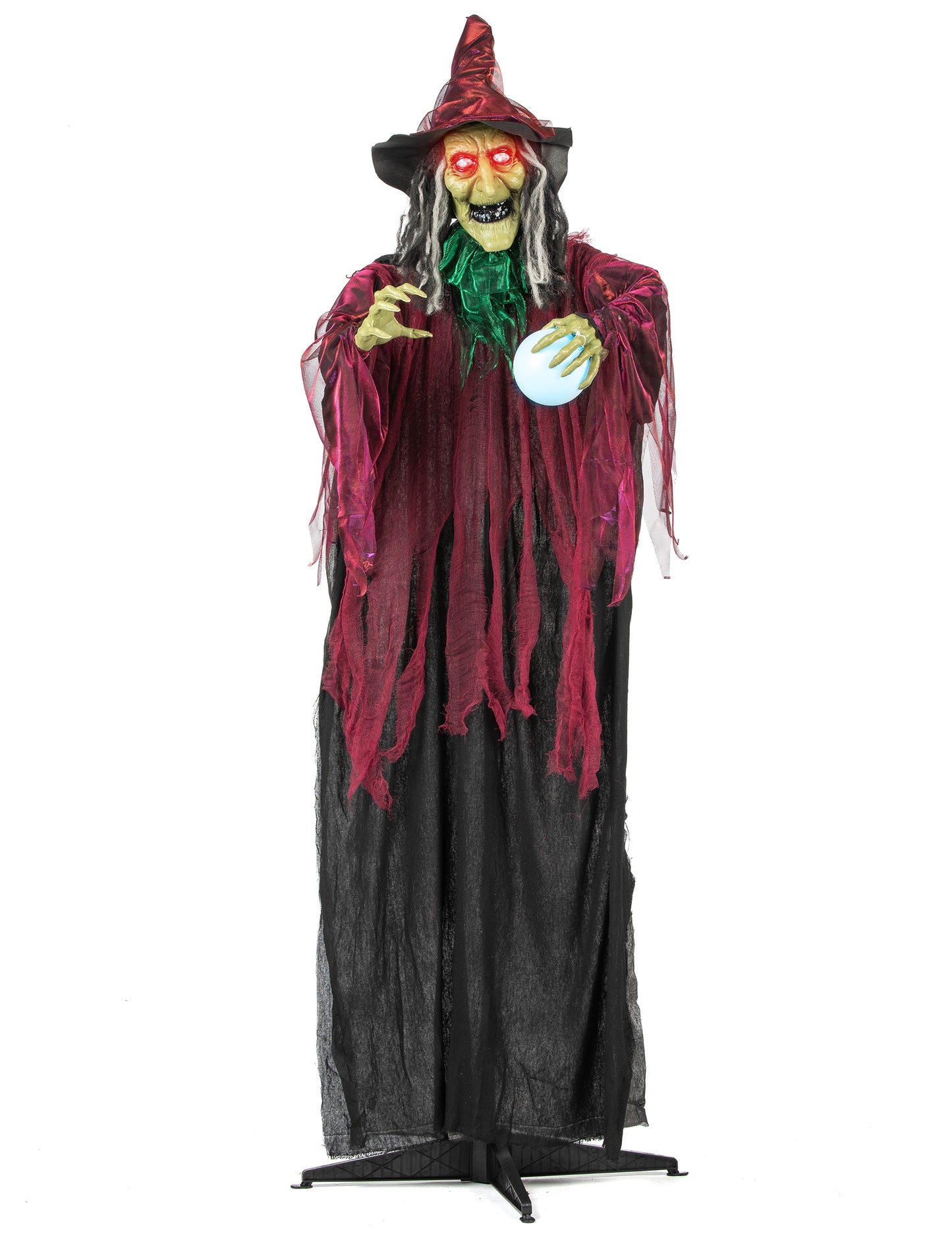 Vue de face de la sorcière maléfique animée pour décoration d'Halloween