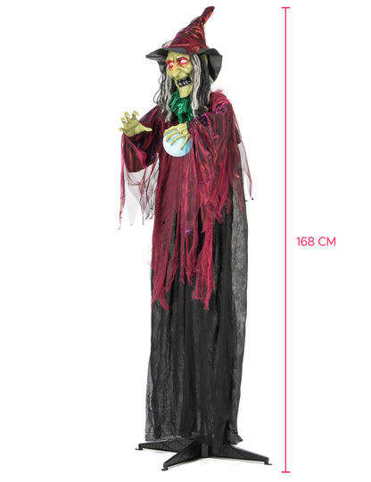 Échelle de hauteur de la sorcière maléfique animée pour décoration d'Halloween