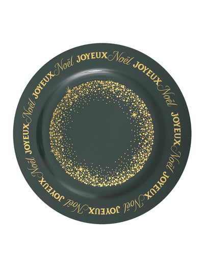 Bajo plato Navidad Centelleante verde abeto 33 cm