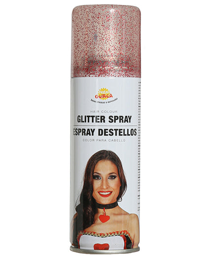 Spray à paillettes pour cheveux rouge scintillant