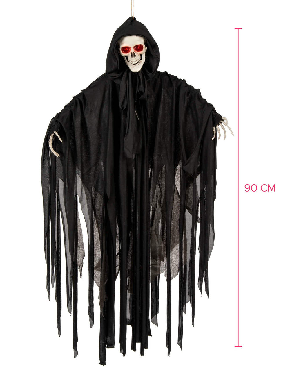Dimensions avec échelle de mesure du squelette d'Halloween lumineux sonore et animé